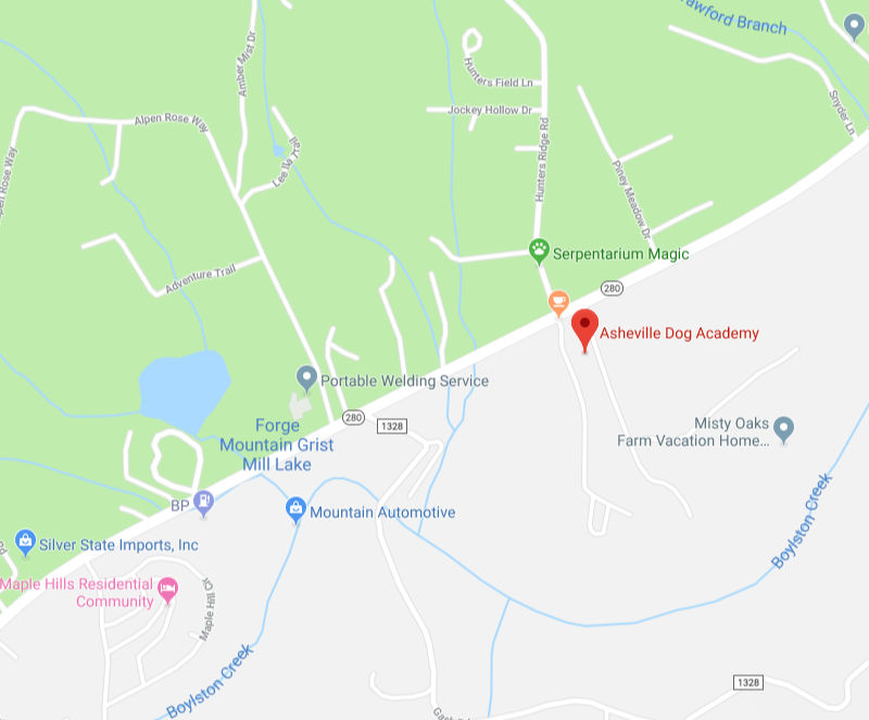 Asheville Dog Academy Location Map