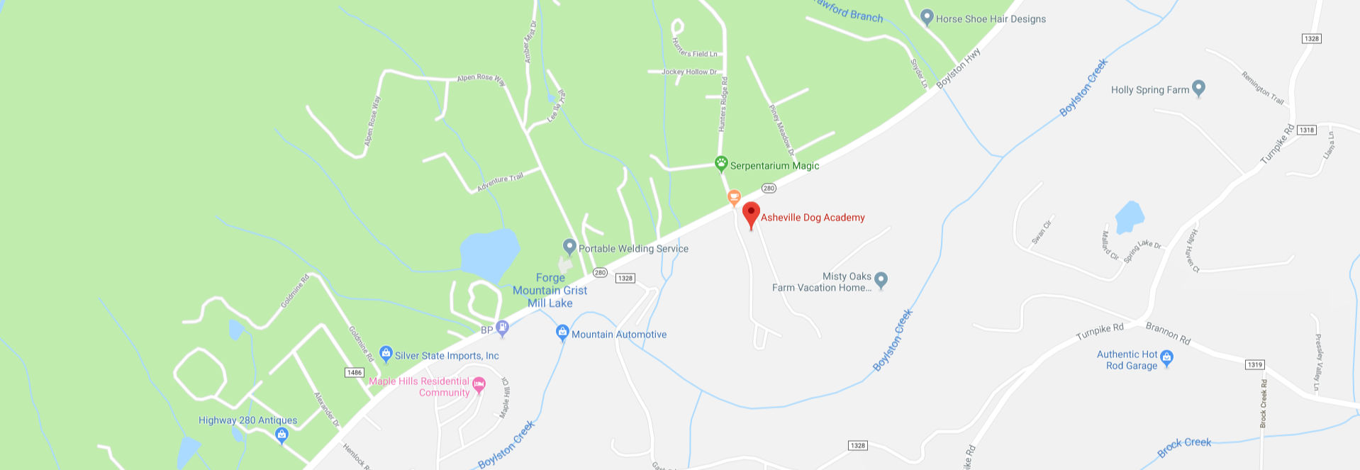 Asheville Dog Academy Location Map